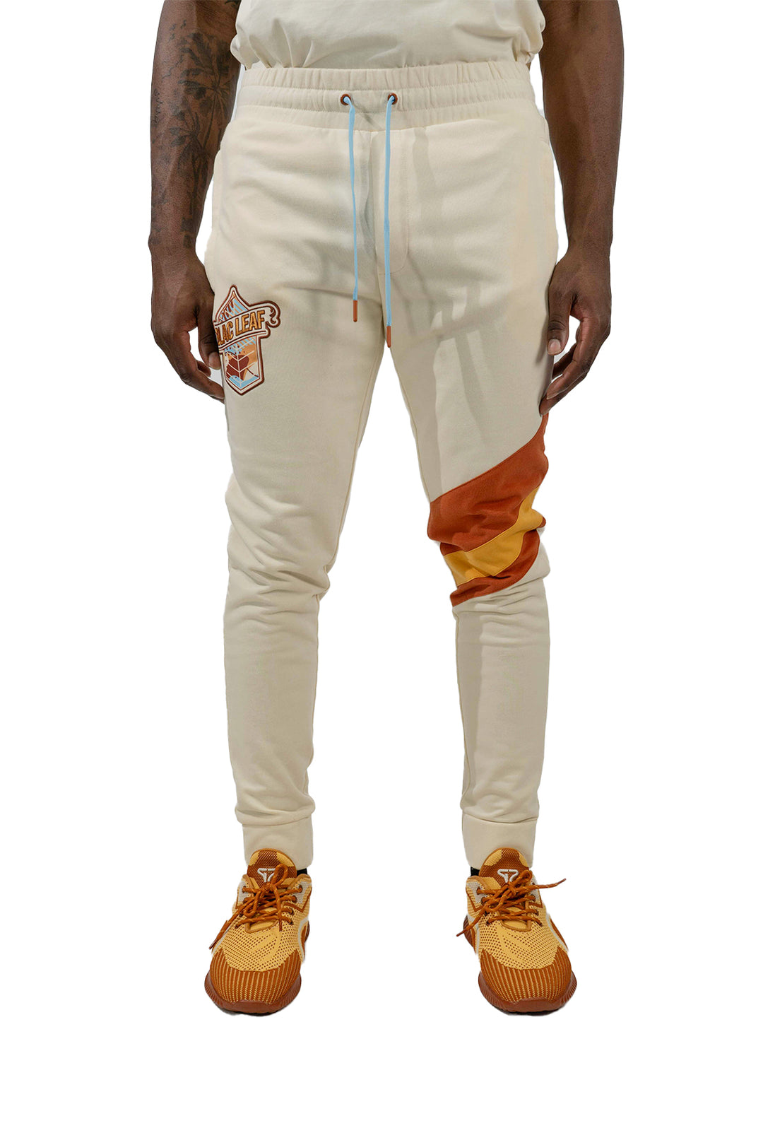 Abstract Colorblock Embroidered Jogger