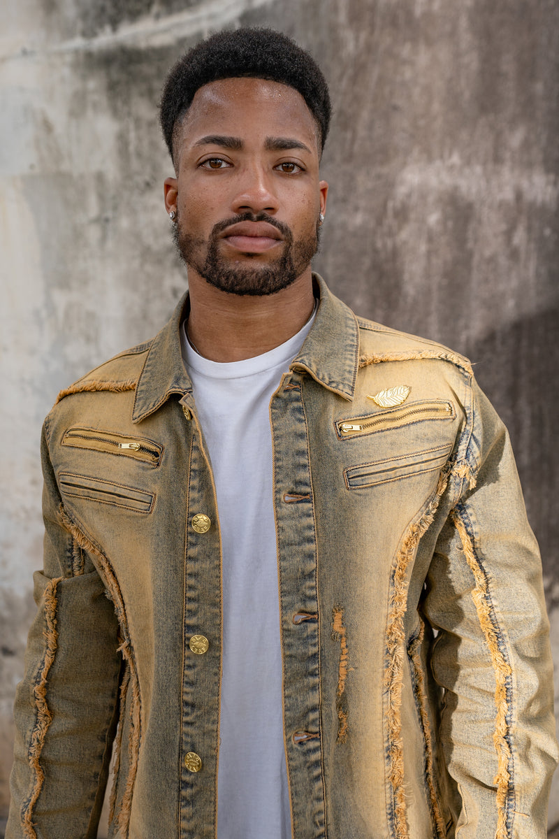 Premium Vintage Surali Wash Denim Jacket | Blac Leaf