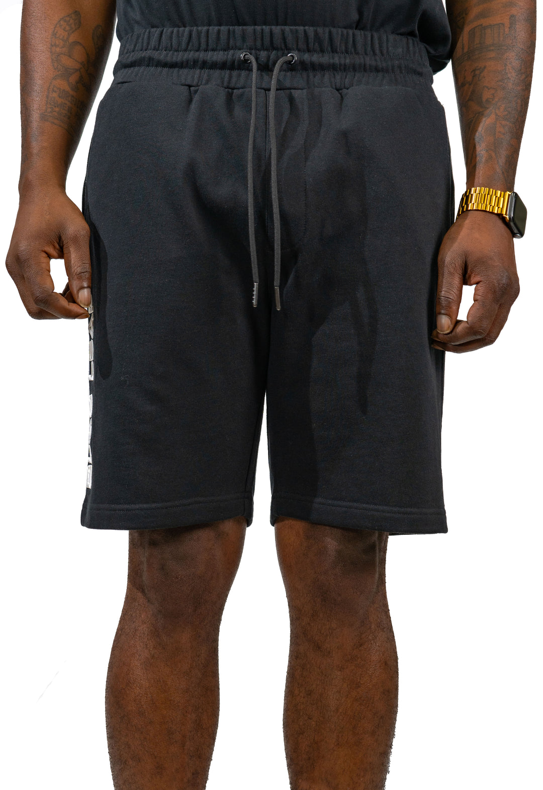 Live With Purpose Essential Black Embroidered Shorts