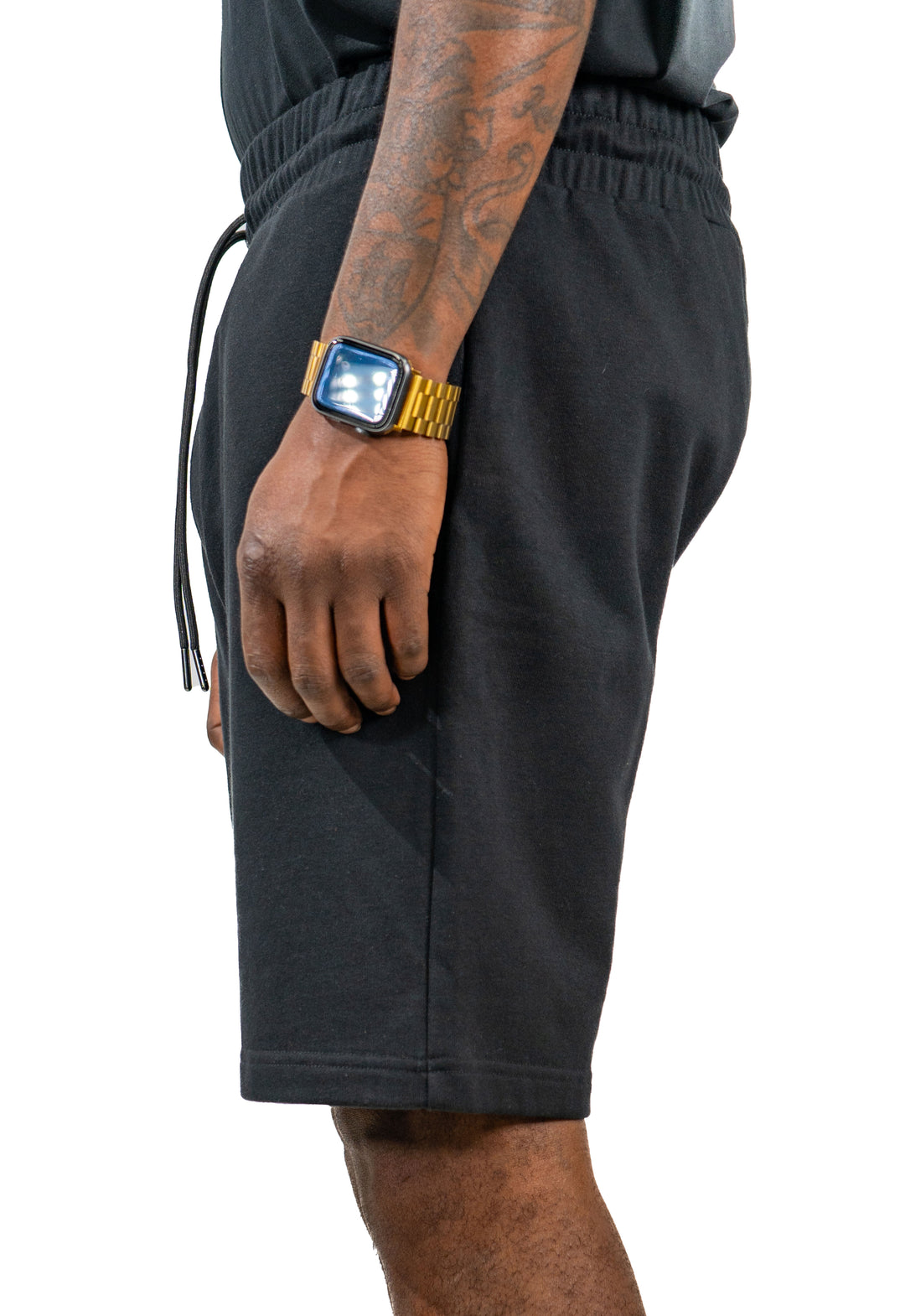 Live With Purpose Essential Black Embroidered Shorts
