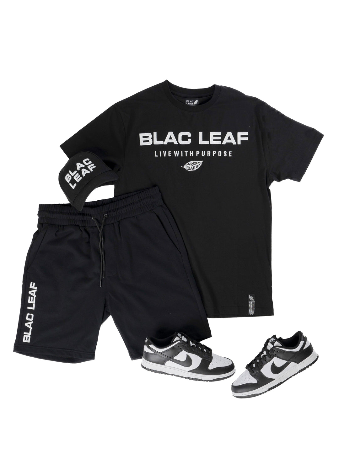 Black Essential Shirt, Short, and Cap Combo