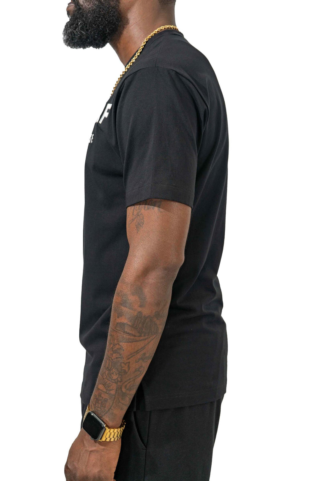 Live With Purpose Essential Black Embroidered Shirt