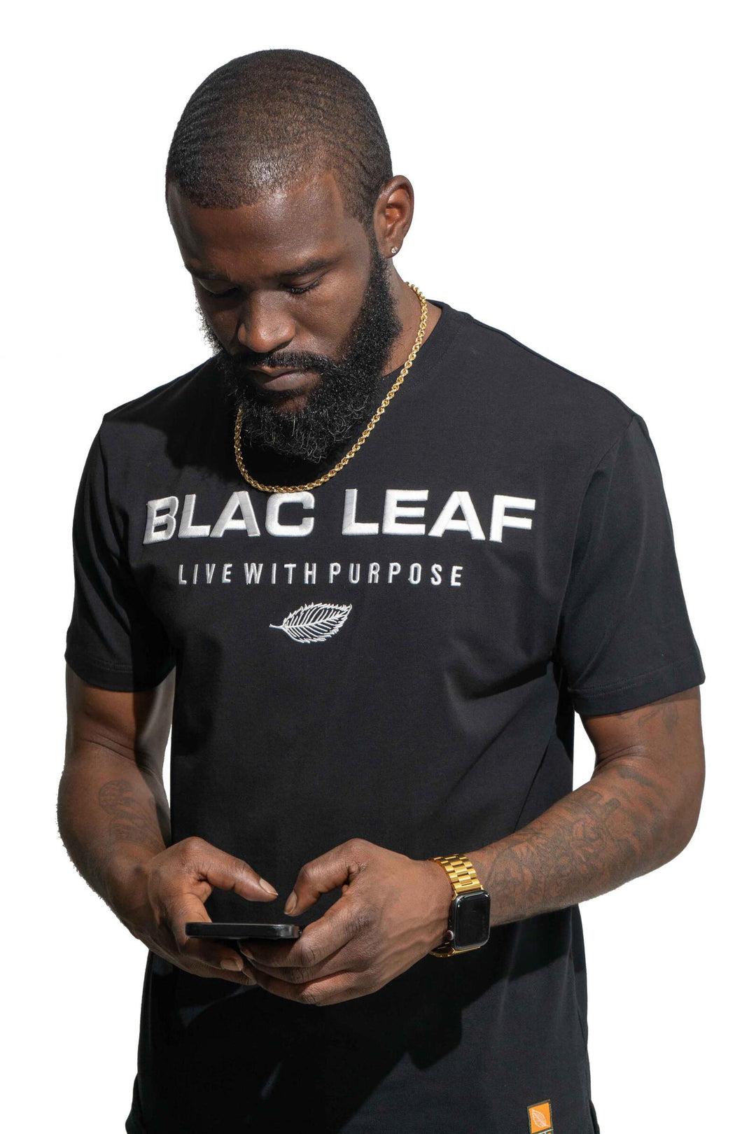 Live With Purpose Essential Black Embroidered Shirt