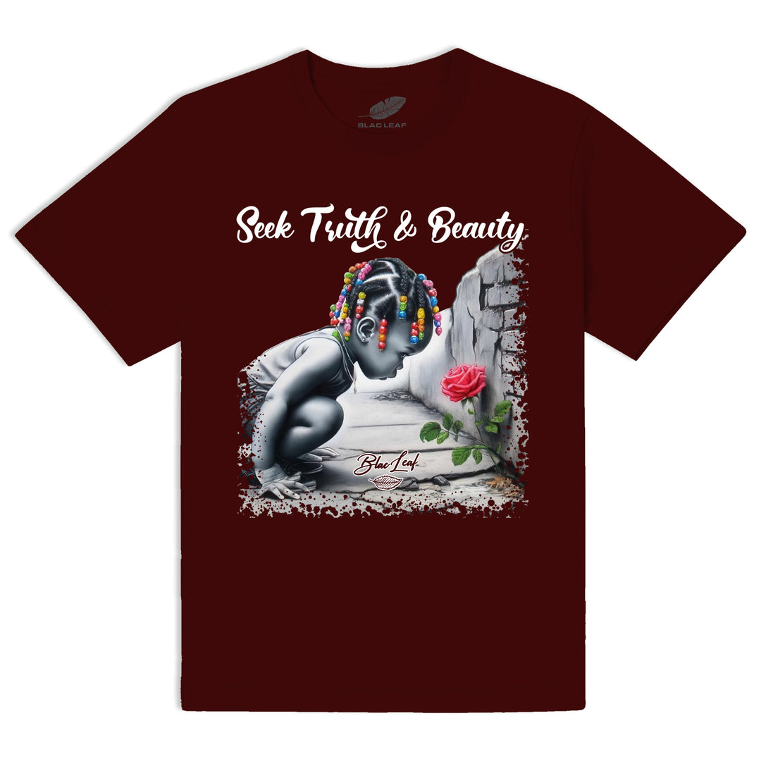 SEEK TRUTH & BEAUTY BURGUNDY SHIRT