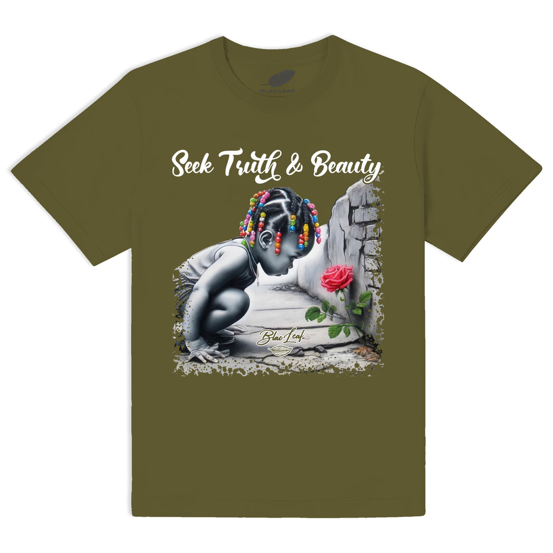 SEEK TRUTH & BEAUTY LIGHT OLIVE SHIRT