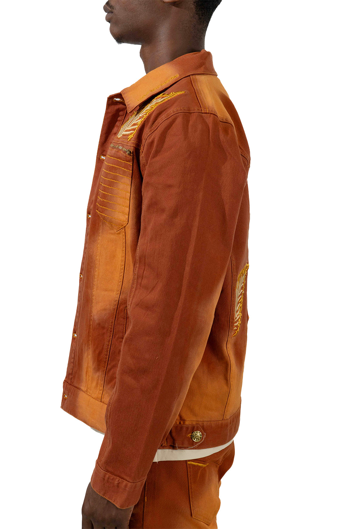 Harvest Rust Large Denim Jacket | Blac Leaf