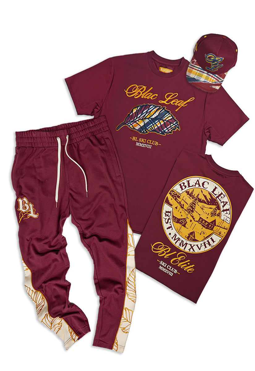 BL Plaid Leaf T-Shirt, Fleece Jogger and Trucker Hat Bundle