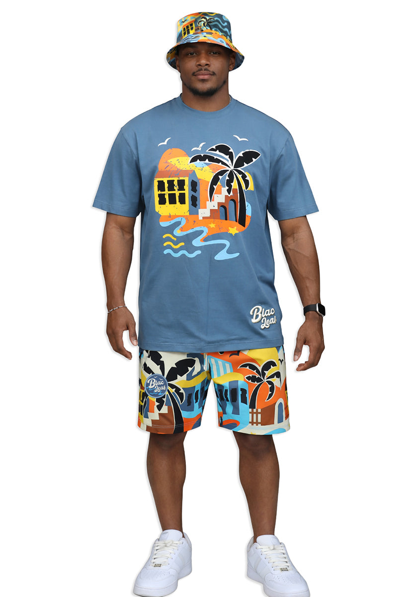 Life is Wonderful T-Shirt, Paradise T-Shirt, AOP Shorts and Bucket Hat Bundle