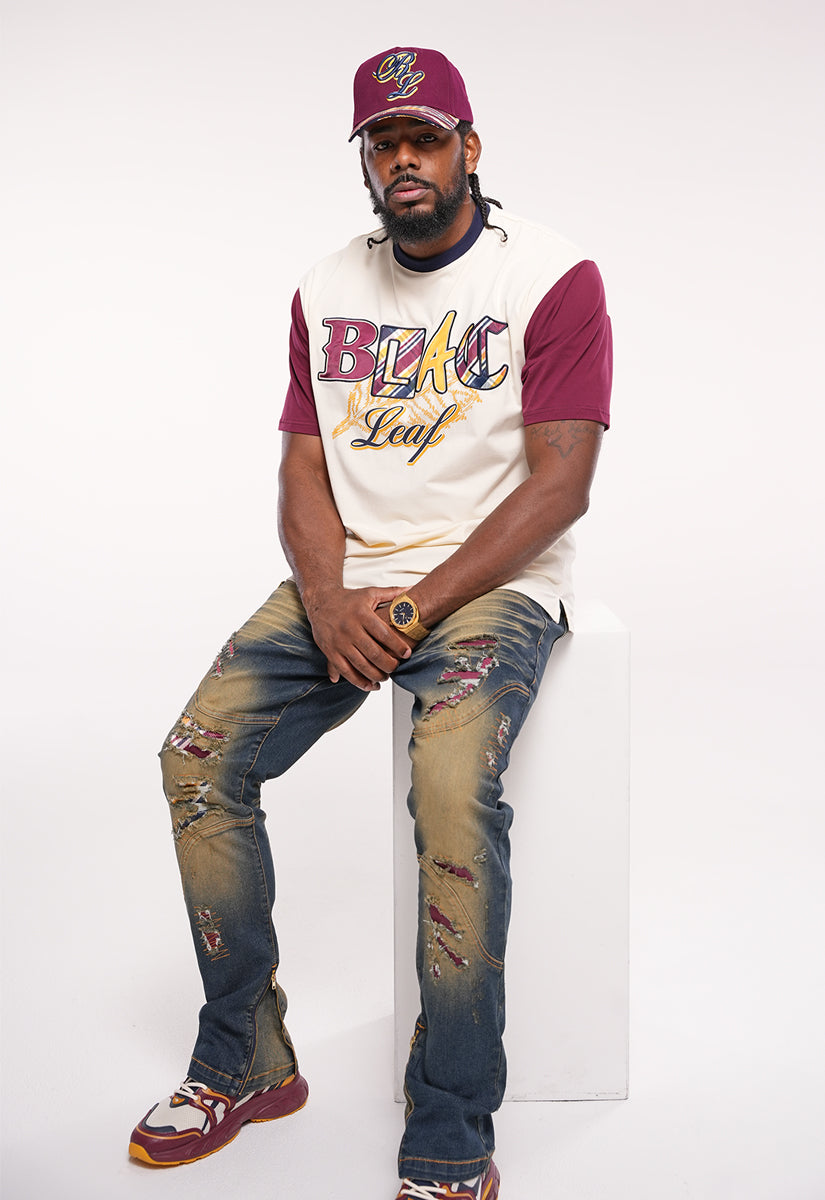 Plaid Patch Work Shirt, Denim Jeans and Trucker Hat Bundle