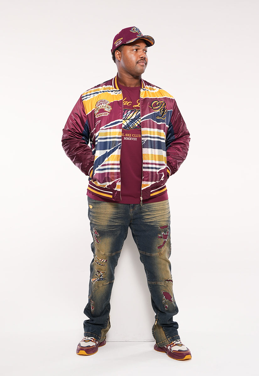 Blac Leaf Ski Club Bomber Jacket, Denim Jeans, Trucker Hat and G7 Sneakers Bundle