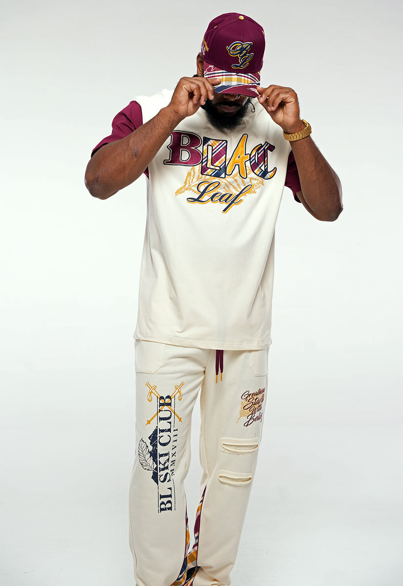 Plaid Patch Work Shirt, Sweat Pants and Trucker Hat Bundle