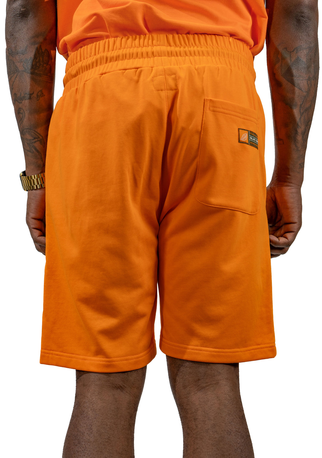 Live With Purpose Essential Orange Embroidered Shorts