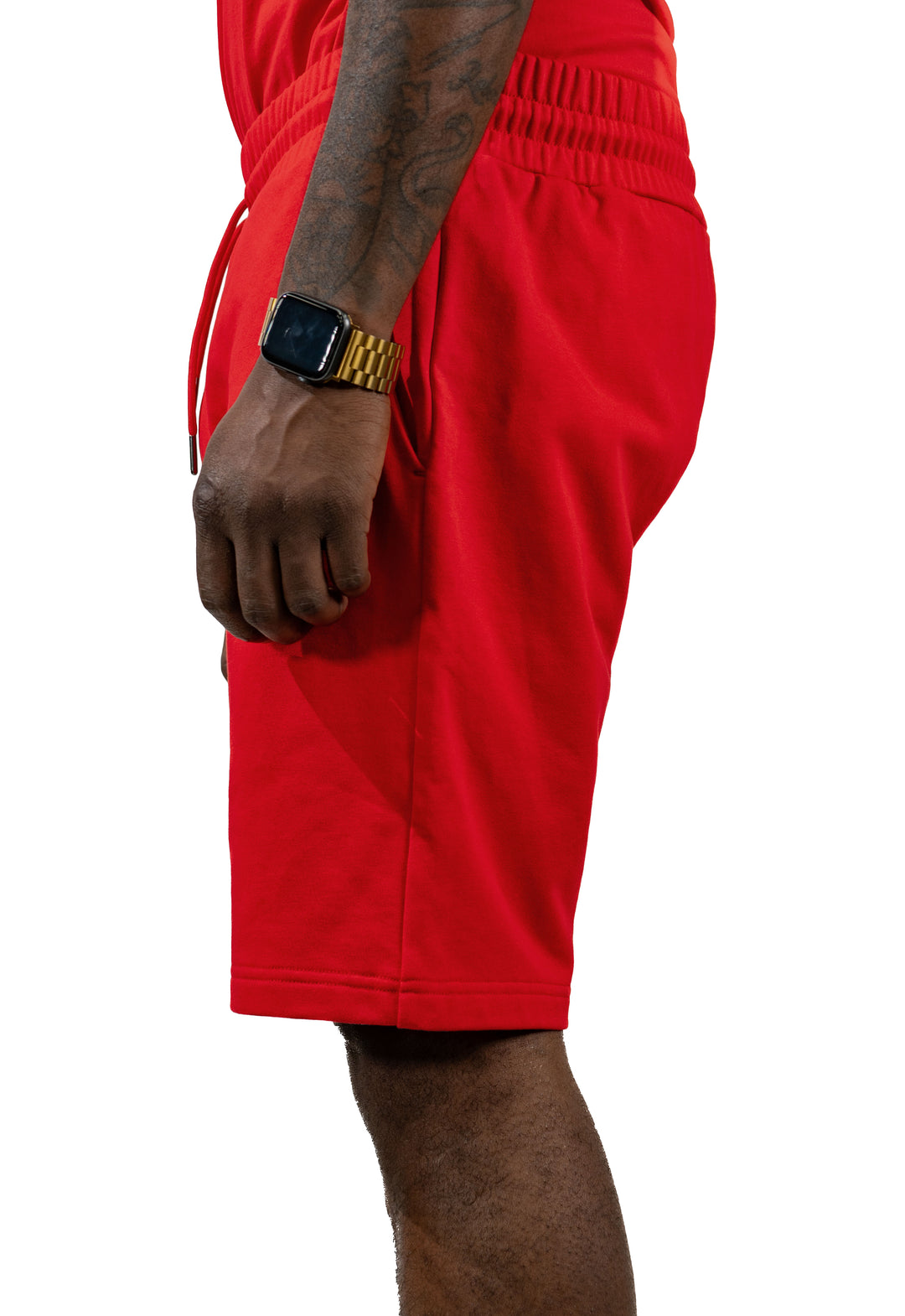 Live With Purpose Essential Red Embroidered Shorts