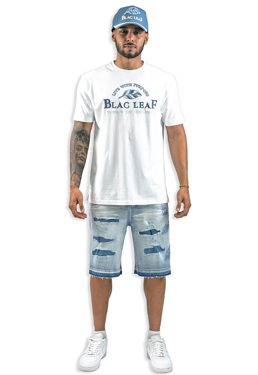Purpose First White Shirt, Denim Shorts and Trucker Hat Bundle