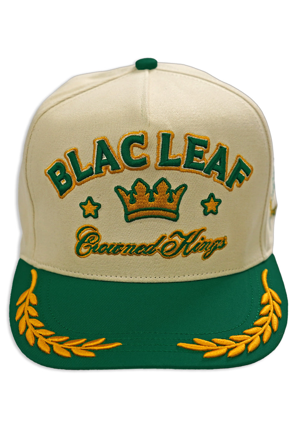 CROWNED KINGS STRAP BACK DAD HAT (CREAM/GREEN)