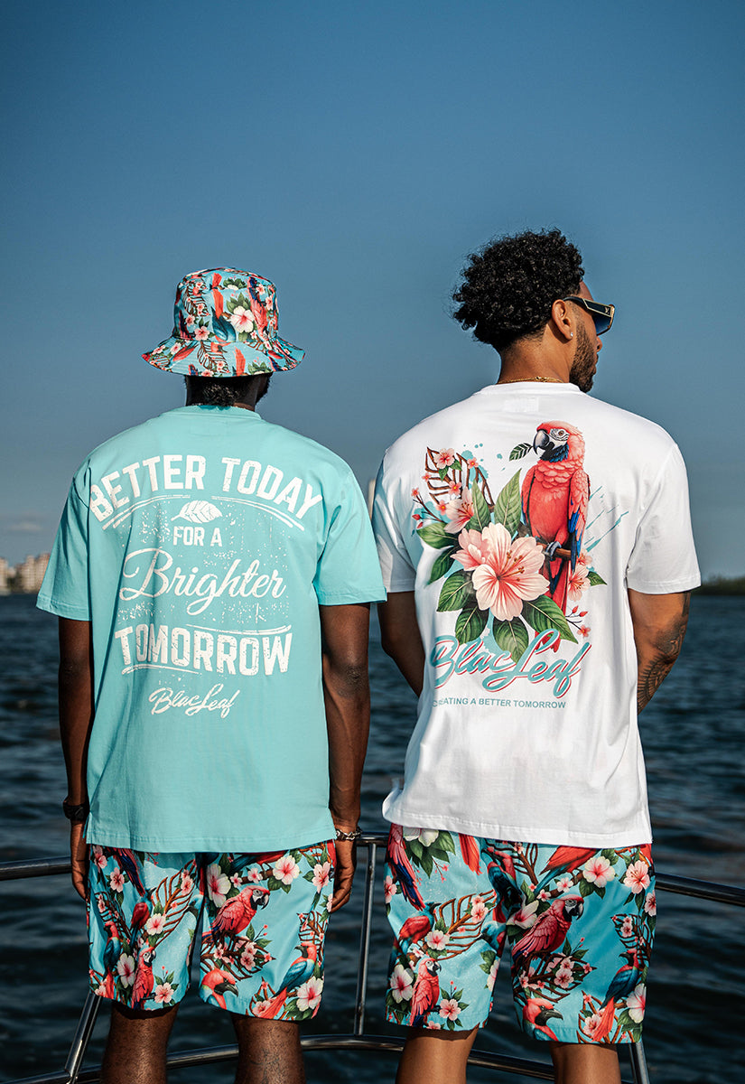 Tropical Arrangement T-Shirt, AOP Shorts and Bucket Hat Bundle