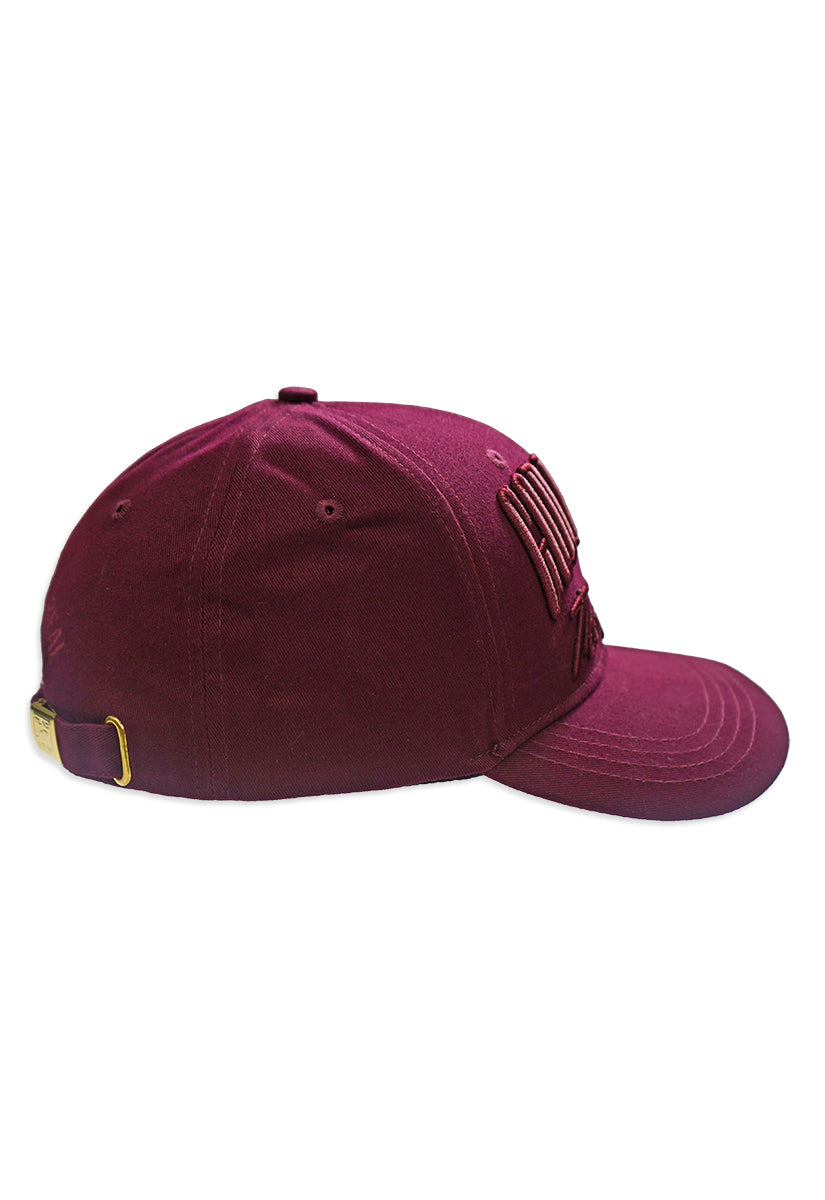 God Bless The Real Strapback Hat Burgundy