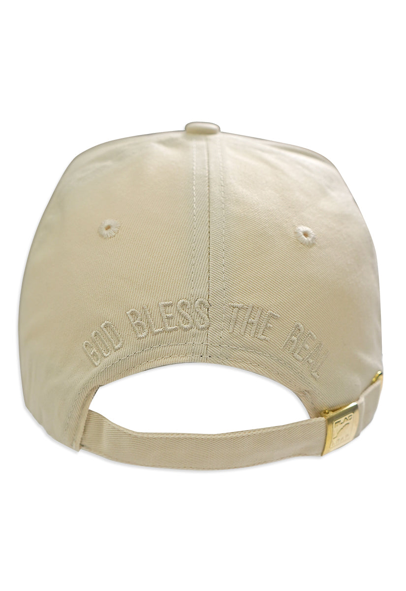God Bless The Real Strapback Hat Cream