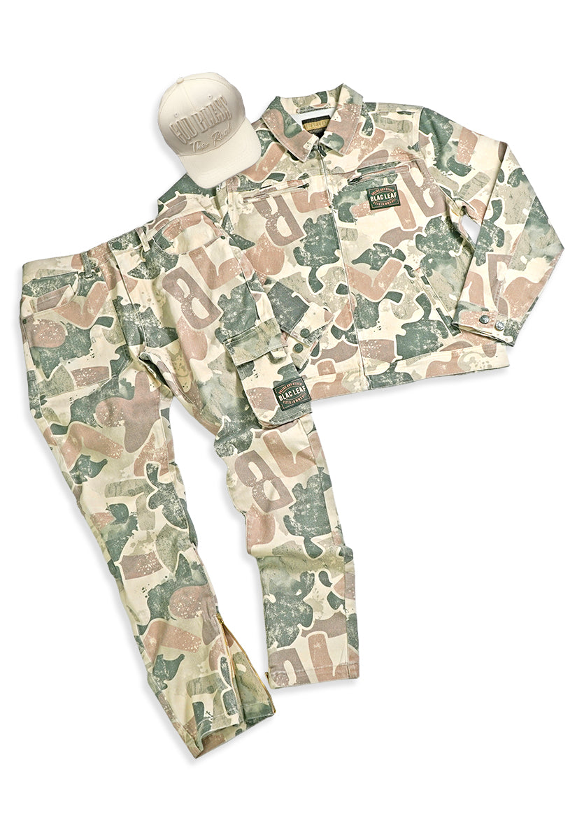 Rooted In Purpose Camo Jacket, Camo Twill Pants and Strapback Hat Bundle