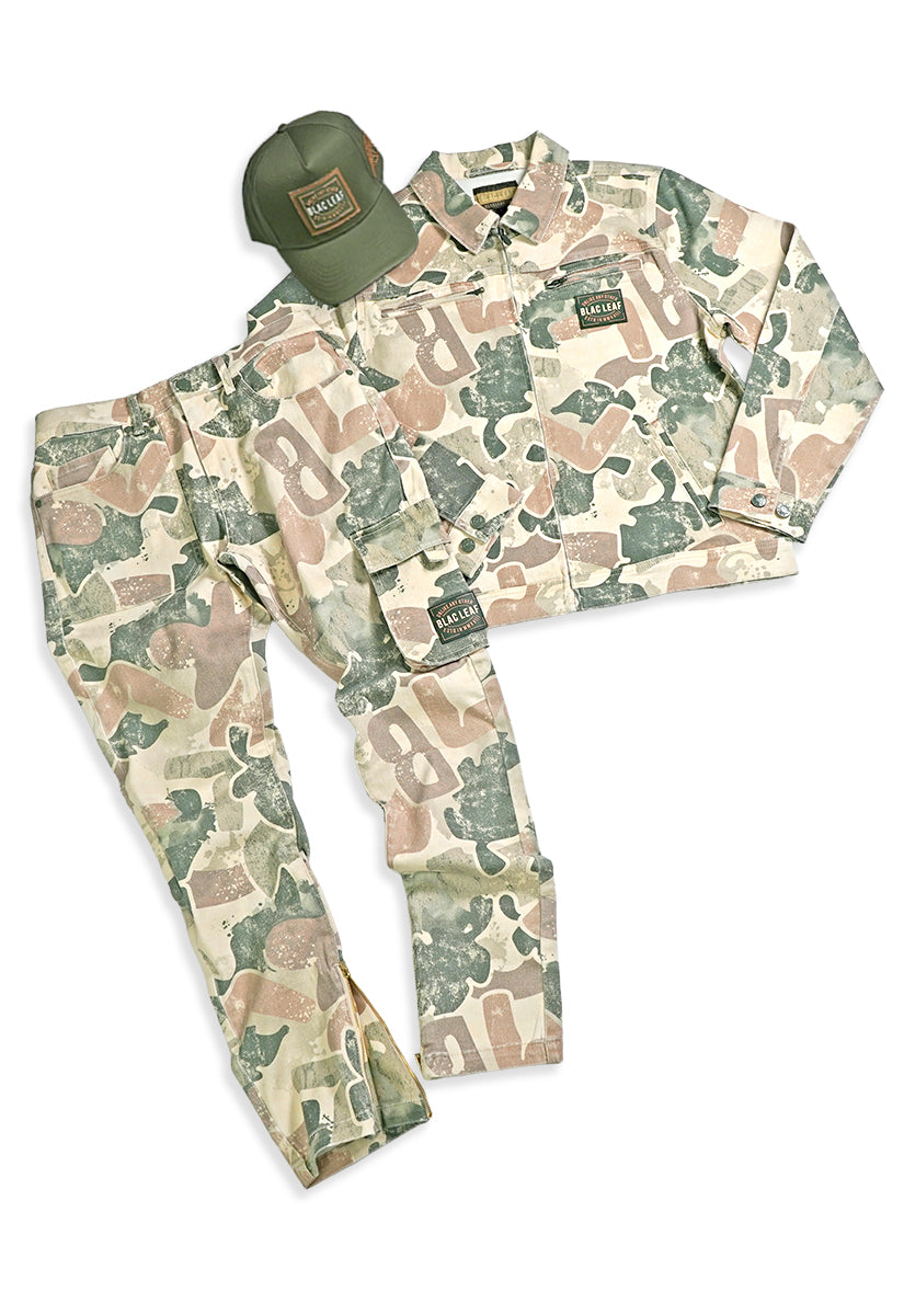 Rooted In Purpose Camo Jacket, Twill Pants and Trucker Hat Bundle
