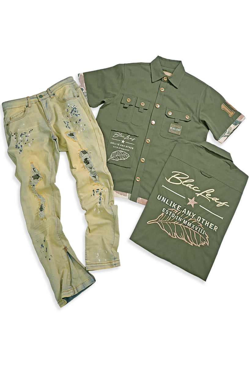 Unlike Any Other Button Up Shirt and Denim Jeans Bundle