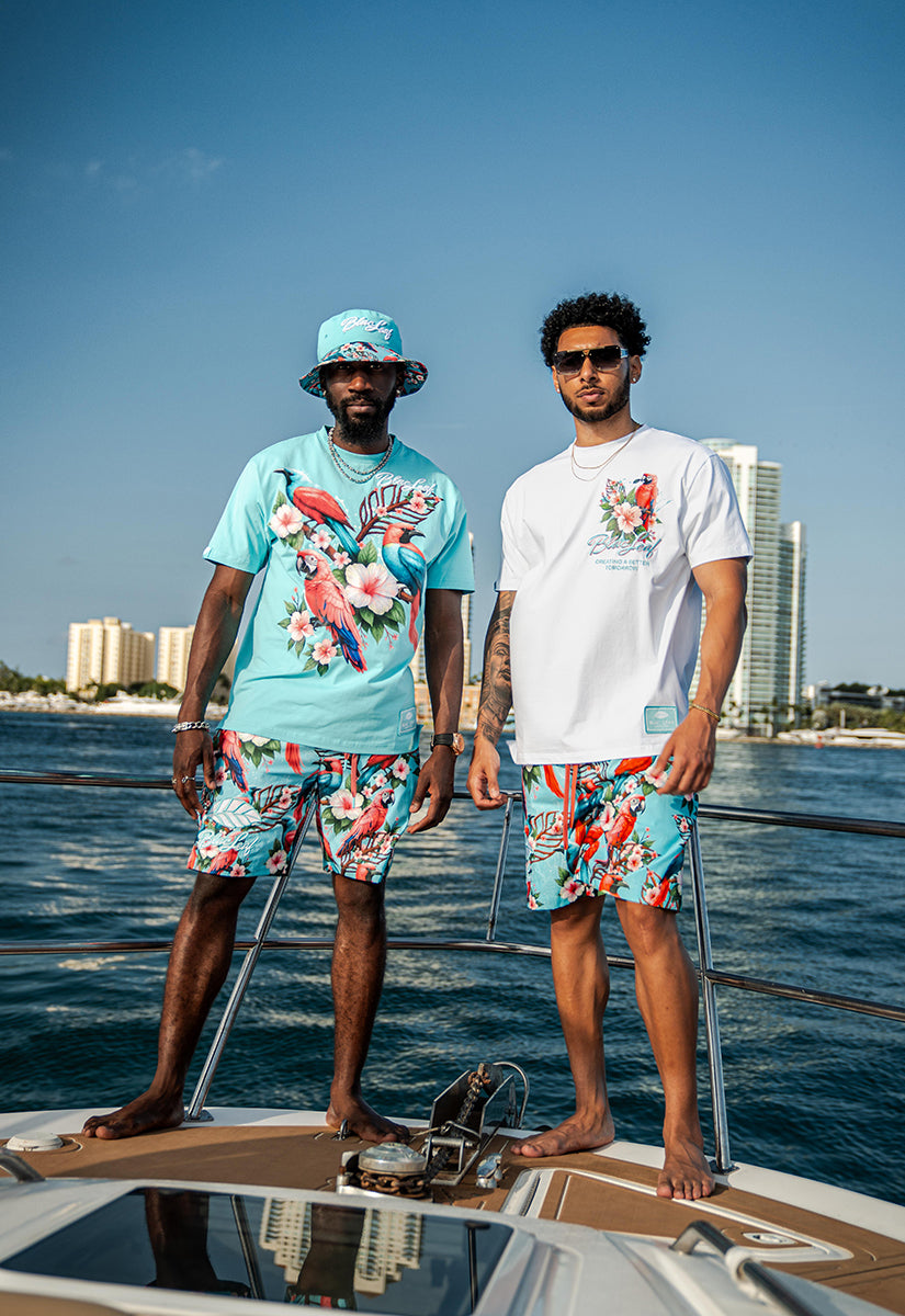 Tropical Arrangement T-Shirt, AOP Shorts and Bucket Hat Bundle
