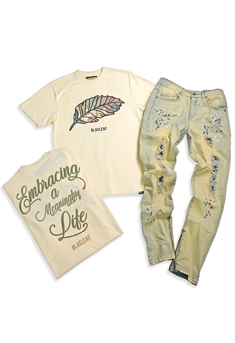 Embracing Life T-Shirt and Denim Jeans Bundle