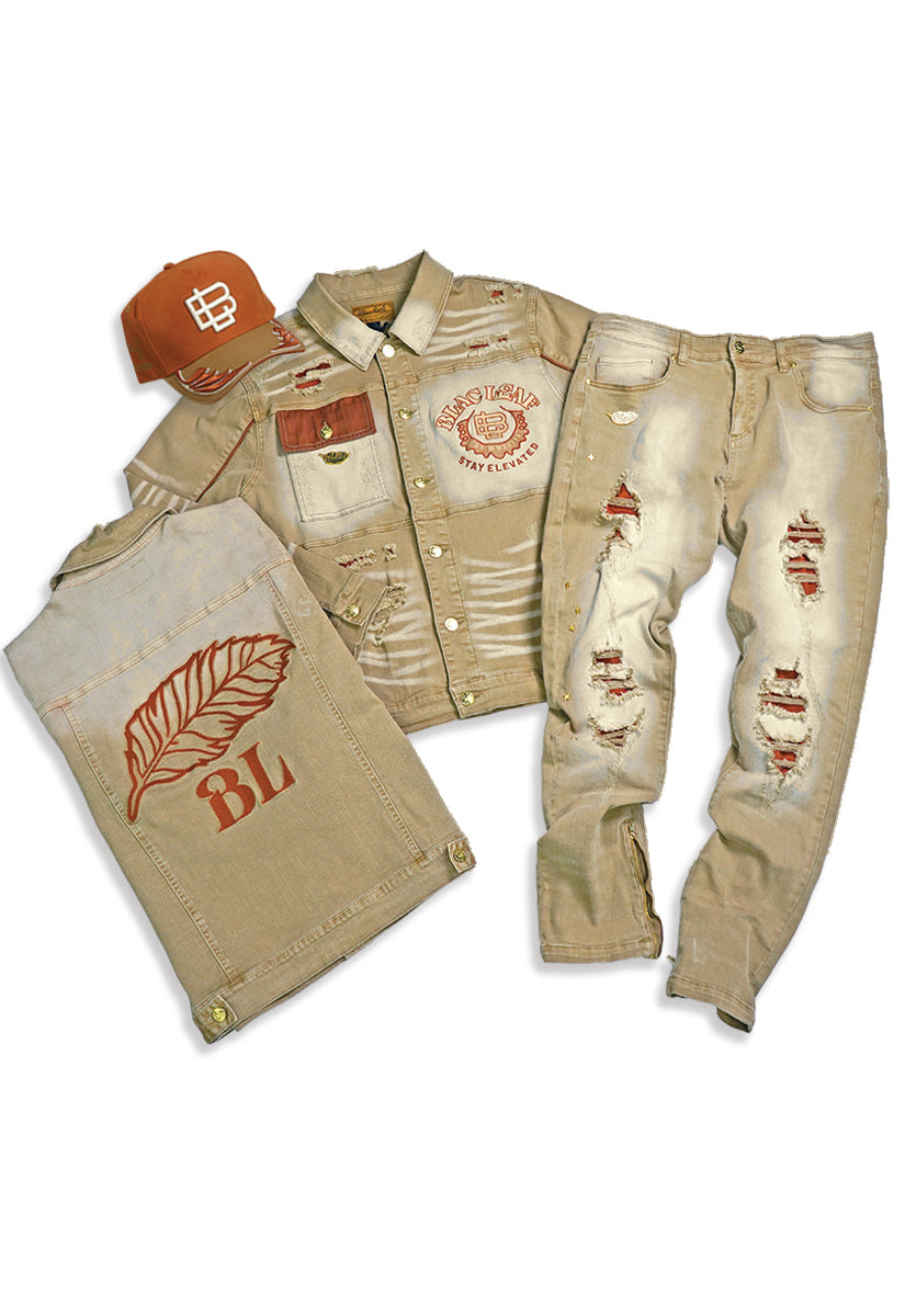 Stay Elevated Denim Jacket, Denim Jeans and Trucker Hat Bundle