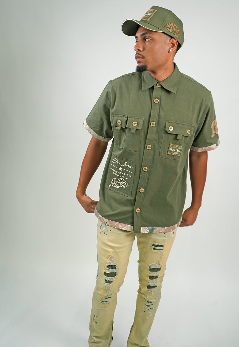 Unlike Any Other Button Up Shirt, Denim Jeans and Trucker Hat Bundle