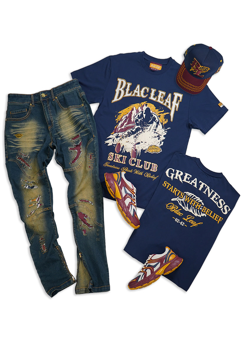 Greatness Starts With Belief T-Shirt, Denim Jeans, Trucker Hat and G7 Flex Sneakers Bundle