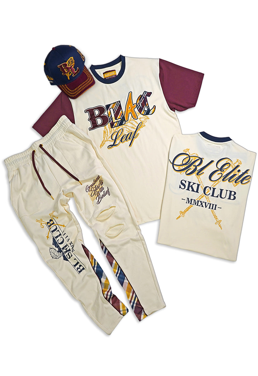Plaid Patch Work Shirt, Sweat Pants and Trucker Hat Bundle