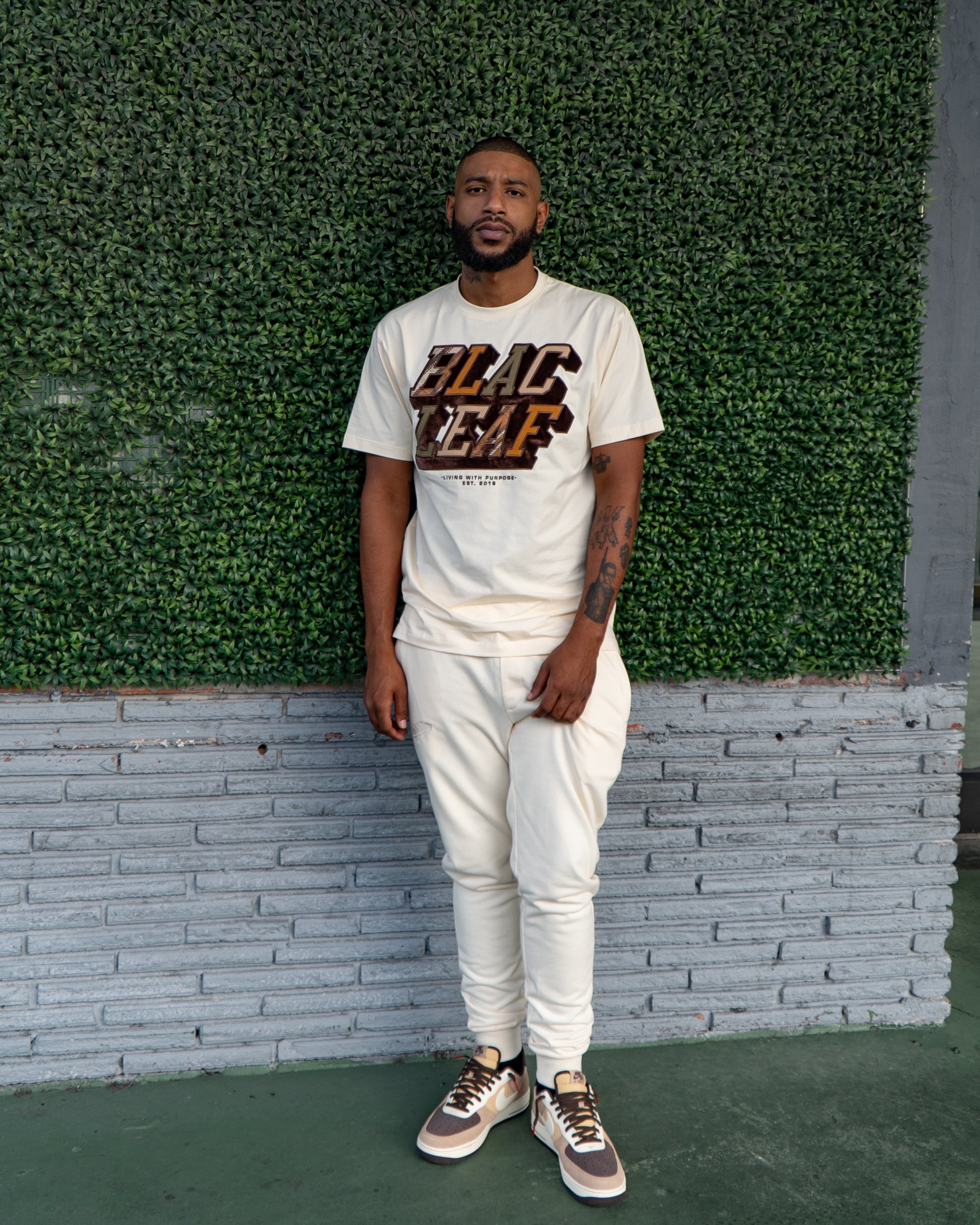 Patchwork Cream Embroidery Shirt | Blac Leaf