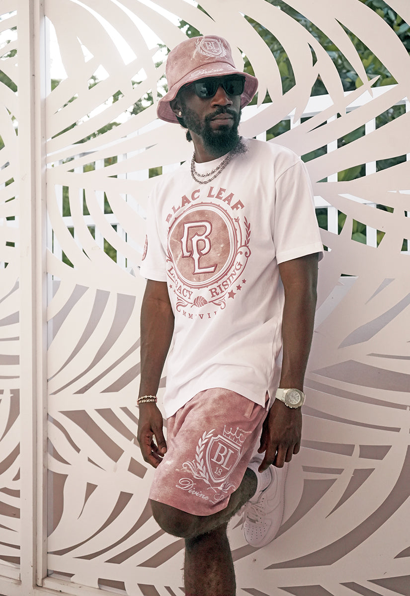 Legacy Rising White Shirt, Knit Shorts and Trucker Hat Bundle