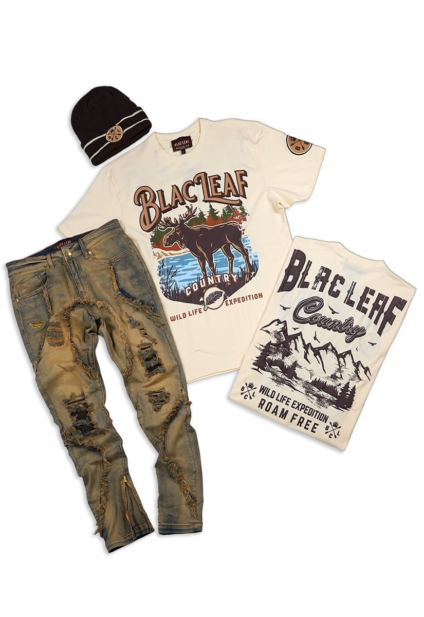 Wild Life Expedition T-Shirt, Denim Jeans and Beanie Bundle