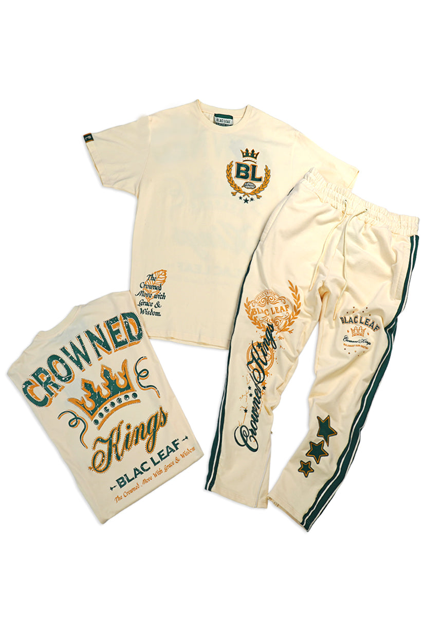 Crowned Kings T-Shirt, Crowned Jogger and Strapback Hat Bundle (Natural)