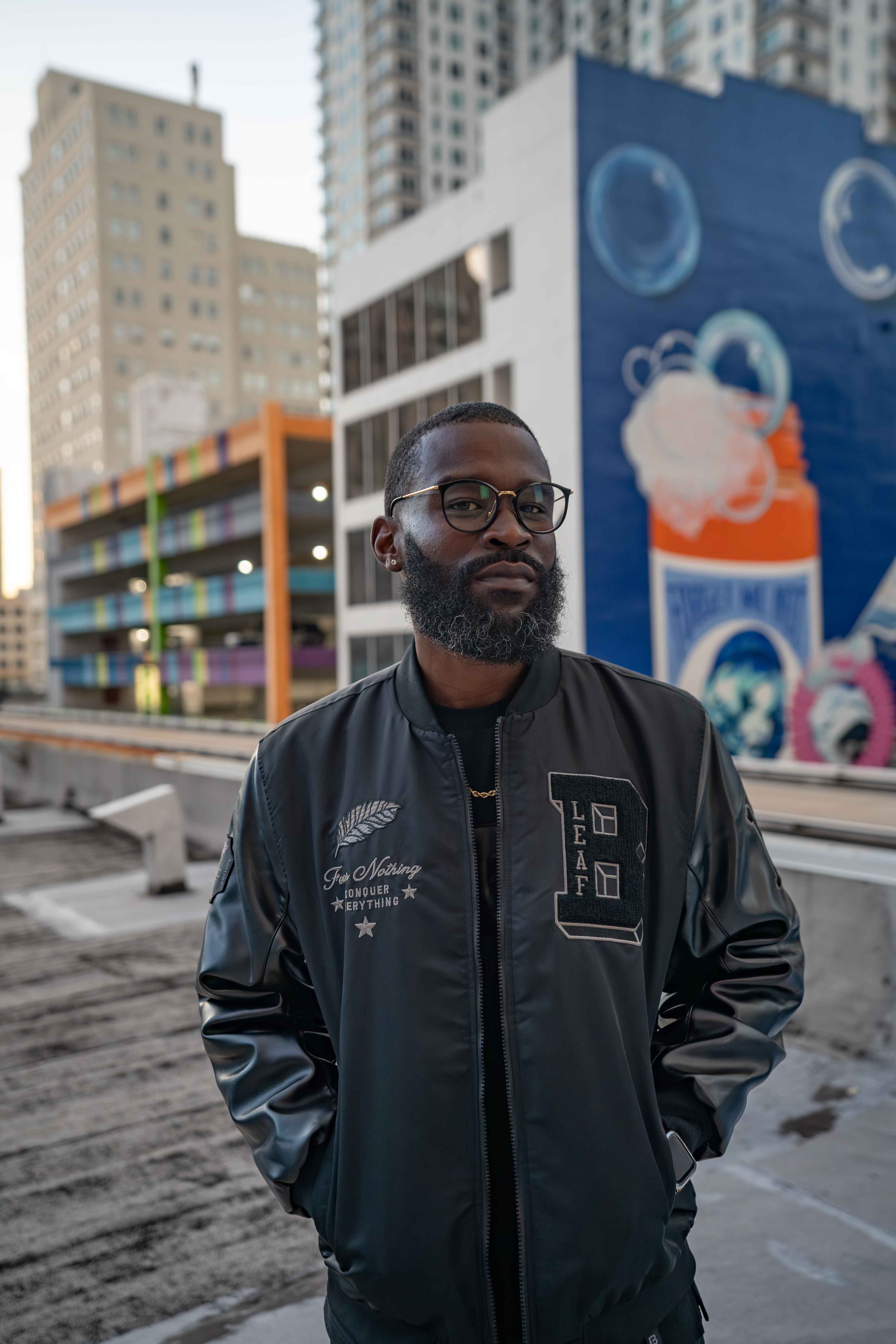 Fear Nothing Vegan Leather Bomber Jacket | Blac Leaf
