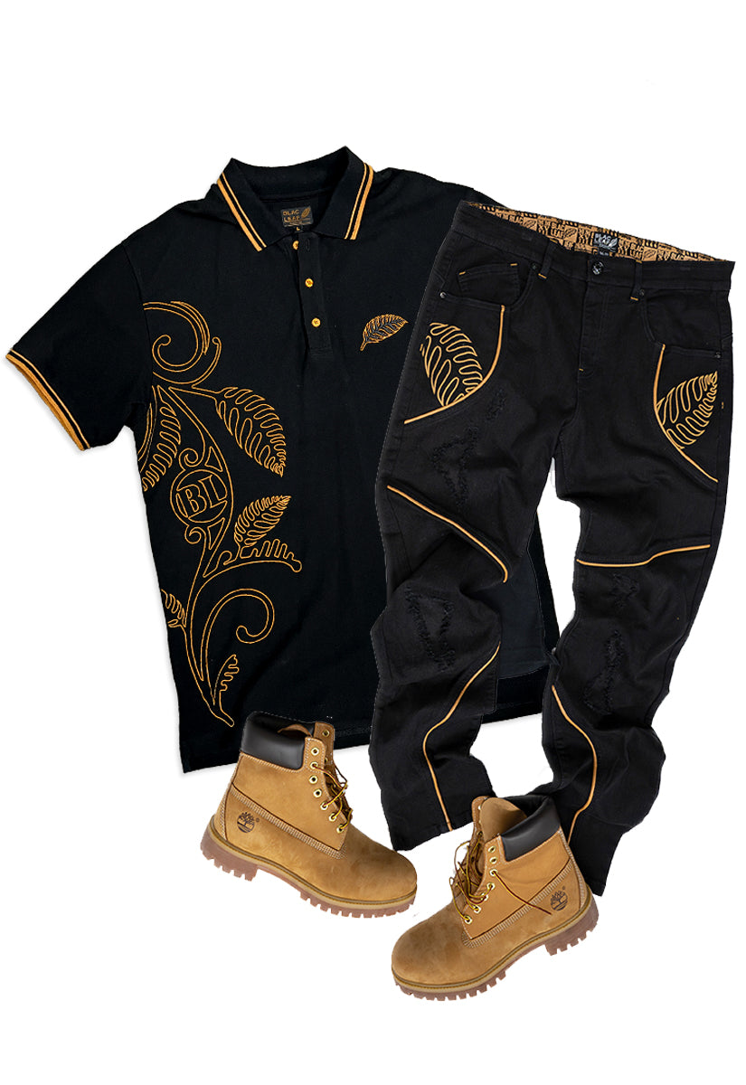 Ornate Premium Embroidered Polo and Successful Mindset Denim Jean Bundle (Shoes Not Included)