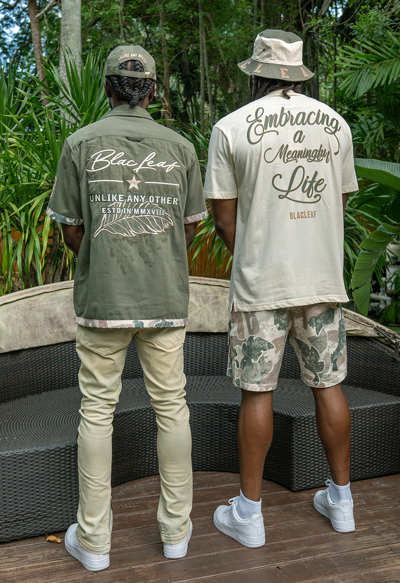 Unlike Any Other Button Up Shirt, Denim Jeans and Bucket Hat Bundle