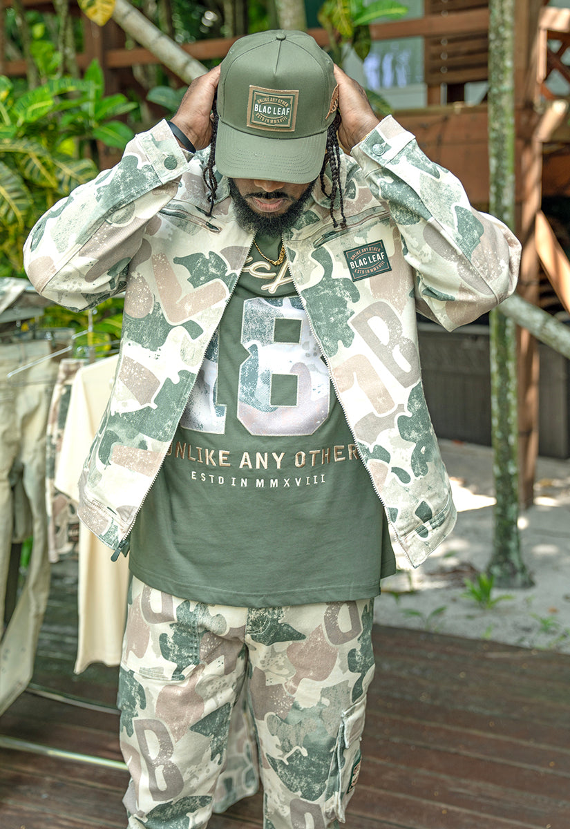 Rooted In Purpose Camo Jacket, Twill Pants and Trucker Hat Bundle