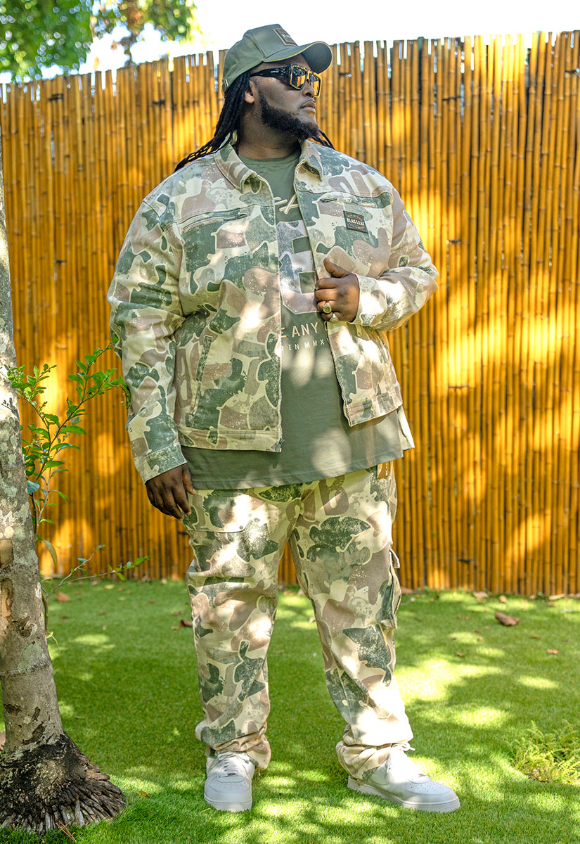 Rooted In Purpose Camo Jacket, Twill Pants, T-Shirt and Trucker Hat Bundle