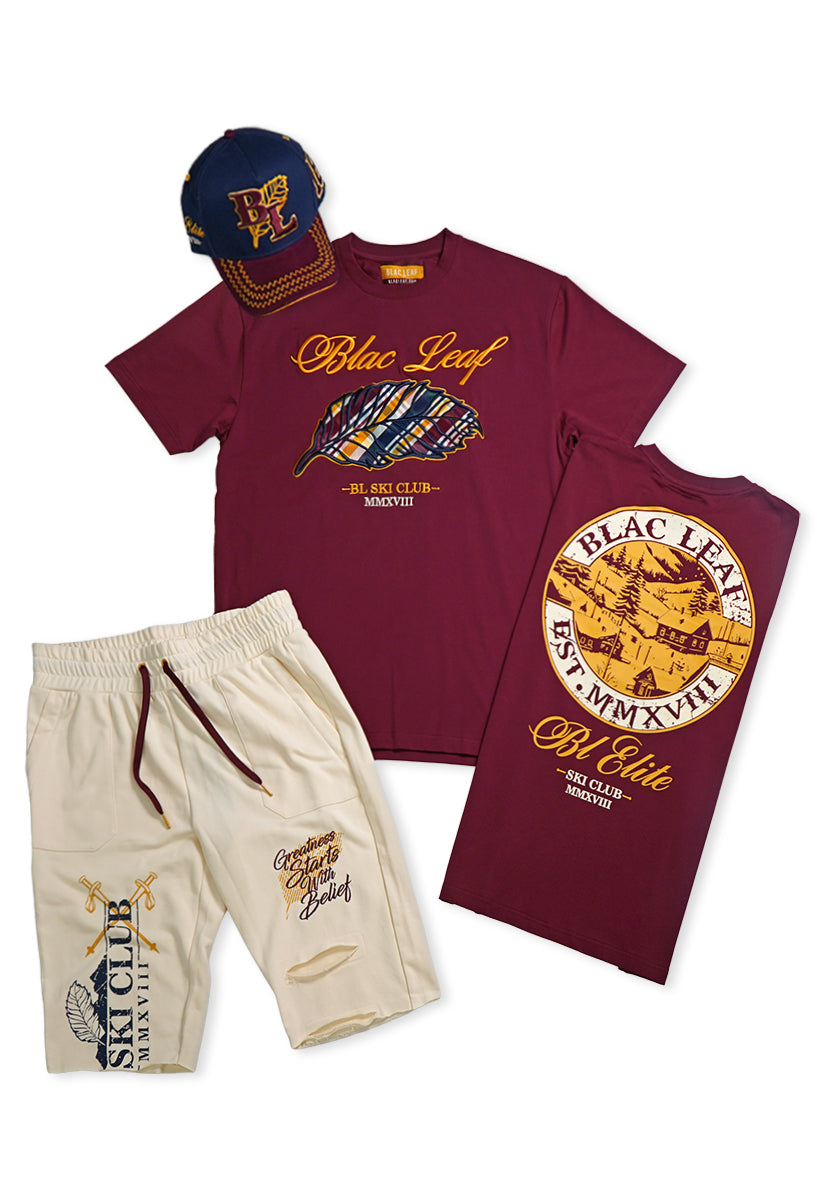 BL Plaid Leaf T-Shirt, Greatness Shorts, and Plaid Trucker Hat Bundle