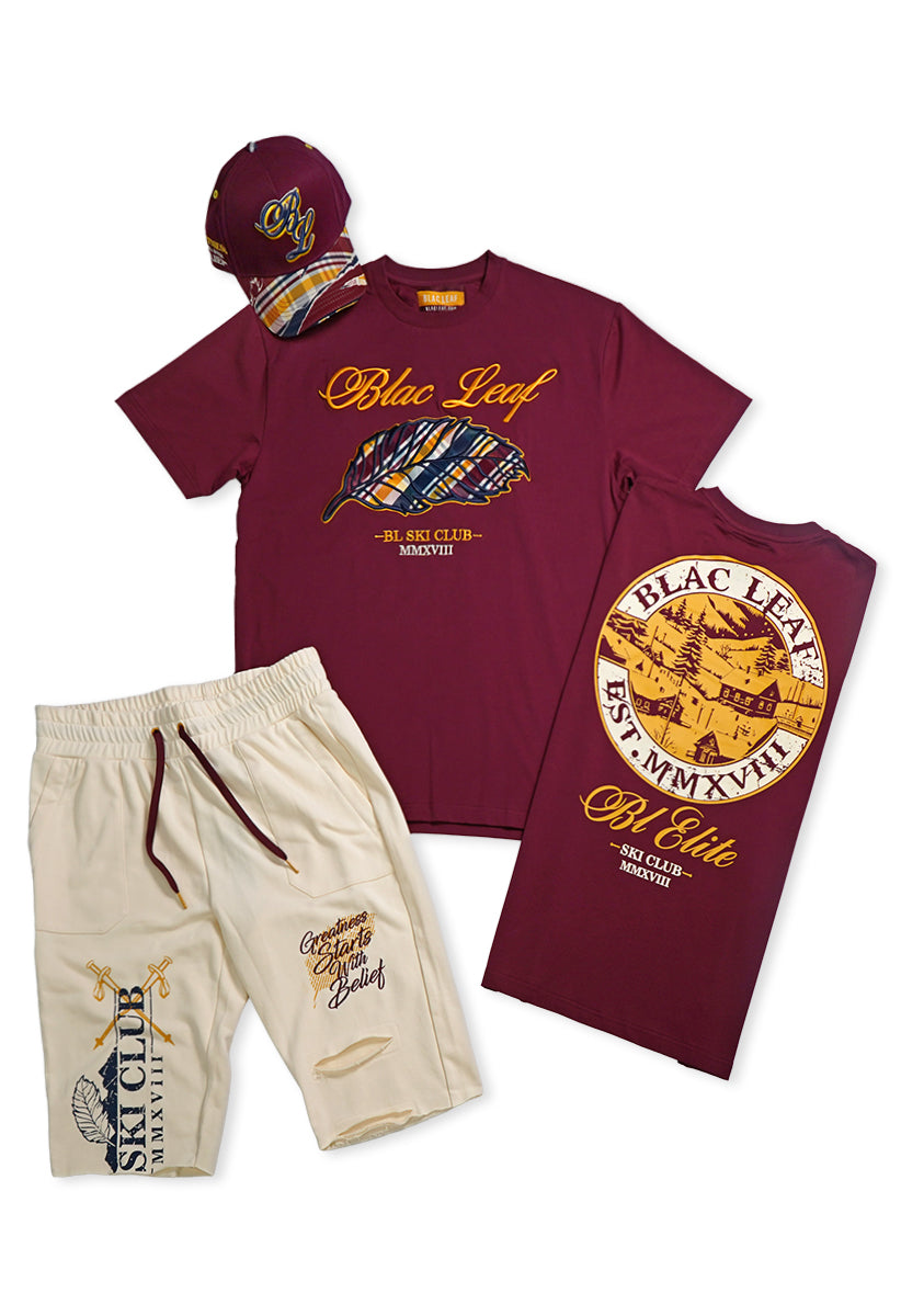 BL Plaid Leaf T-Shirt, Greatness Shorts, and Plaid Trucker Hat Bundle