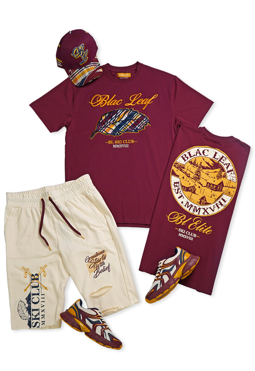 BL Plaid Leaf T-Shirt, Greatness Shorts, Trucker Hat and Sneaker Bundle
