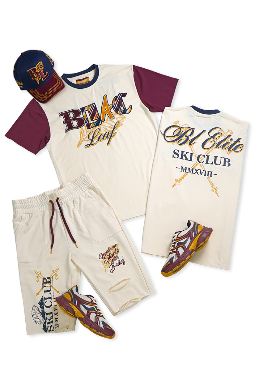Plaid Patch Work Shirt, Greatness Shorts, Trucker Hat and Sneakers Bundle
