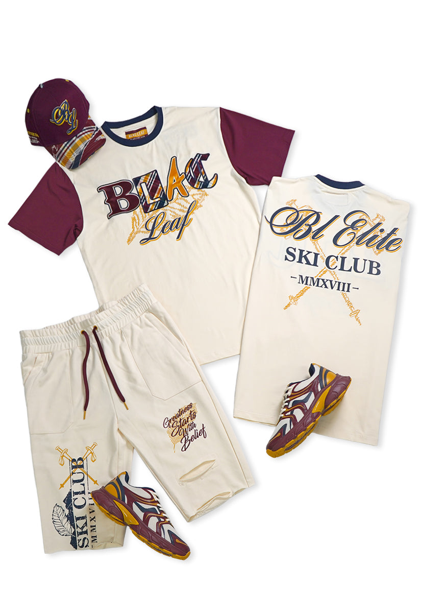 Plaid Patch Work Shirt, Greatness Shorts, Trucker Hat and Sneakers Bundle