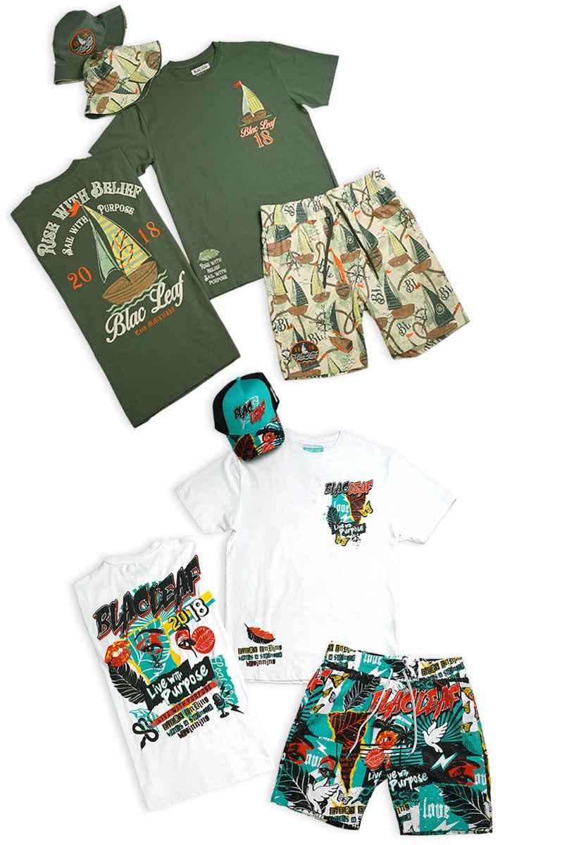 Copy of  Rise With Belief T-Shirt, AOP Shorts and Bucket Hat Bundle