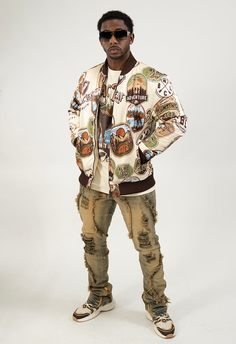 Hunting Club Reversible Bomber Jacket, Denim Jeans and Beanie Bundle