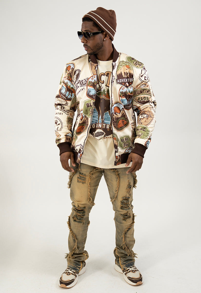 Hunting Club Reversible Bomber Jacket, Denim Jeans and Beanie Bundle