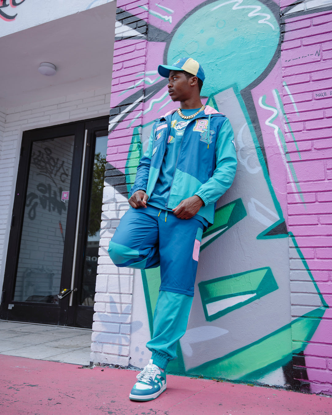 We Outside Shirt, Joggers, Bucket Hat and Sneaker Combo