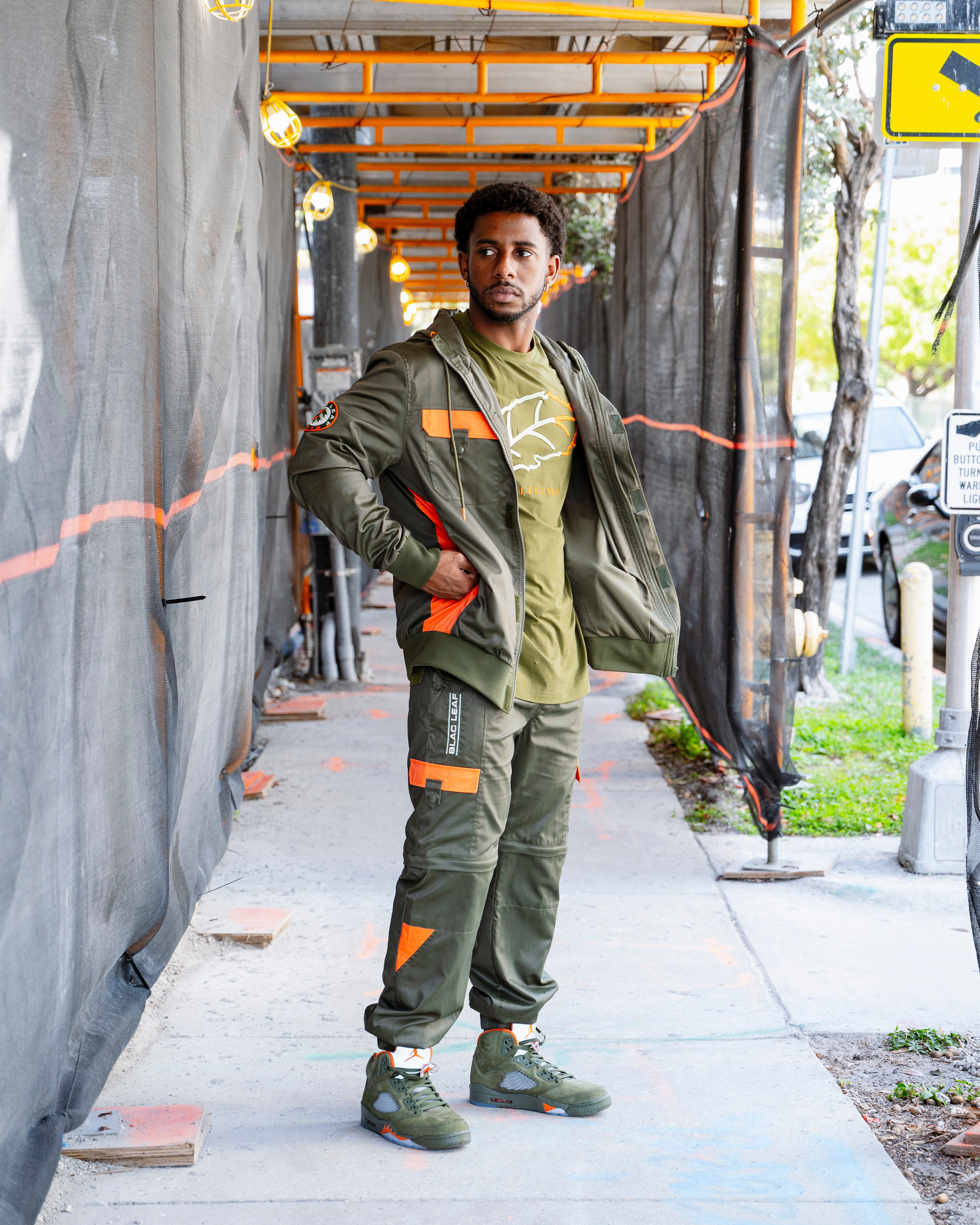 Live With Purpose Nylon Full Zip Hoodie Jacket | Blac Leaf